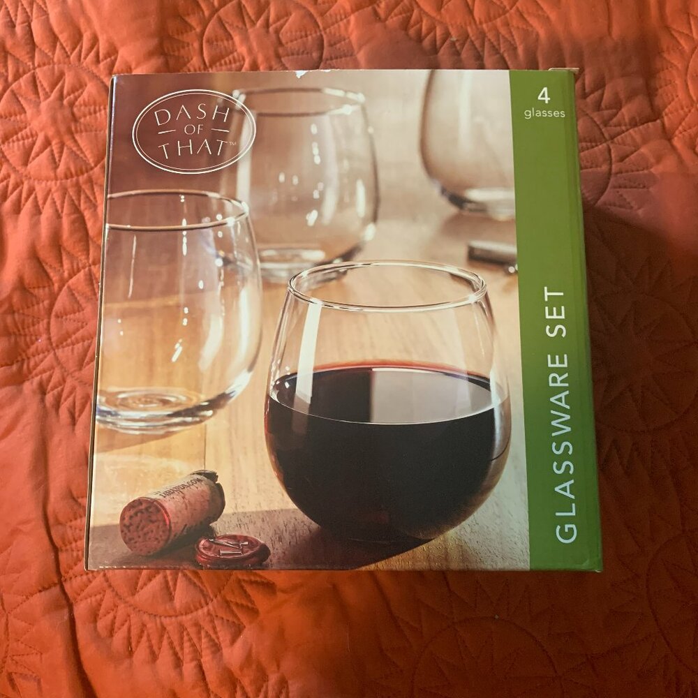 $5 or 4/$10: Dash of That 4pc. stemless glasses set NIB